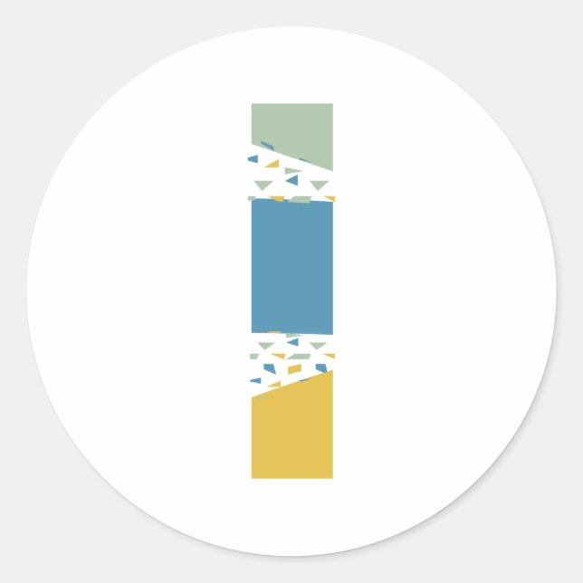 Pegatina Redonda Letra L Monograma Abstracto Moderno Personalizado (Anverso)