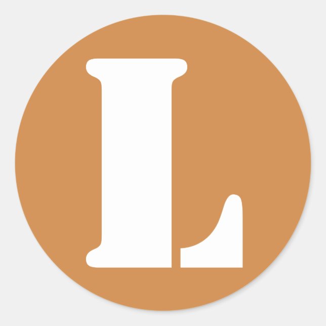 Pegatina Redonda Letra l Perú patrón oro alfabeto de Janz (Anverso)