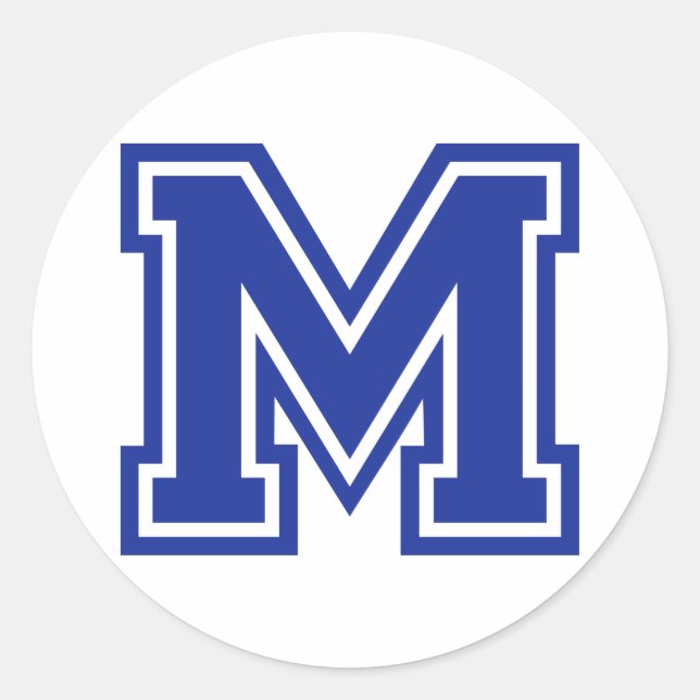 Pegatina Redonda Letra M (Anverso)