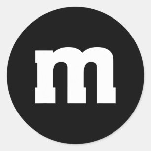 Pegatina Redonda Letra M mayúscula Alphabet