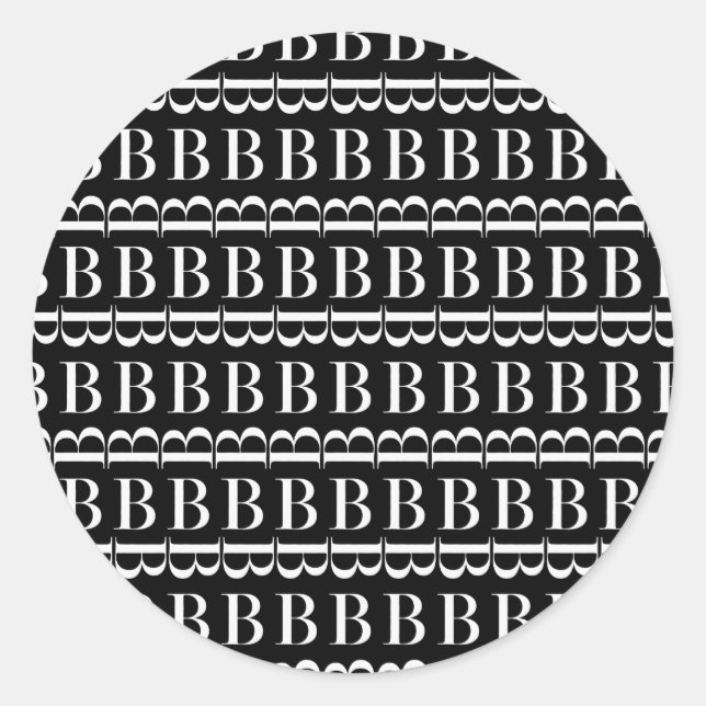 Pegatina Redonda Letra monográfica inicial B (Anverso)