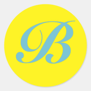 Pegatina Redonda Letra monográfica inicial B