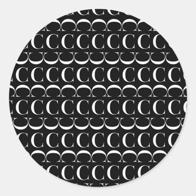 Pegatina Redonda Letra monográfica inicial C (Anverso)