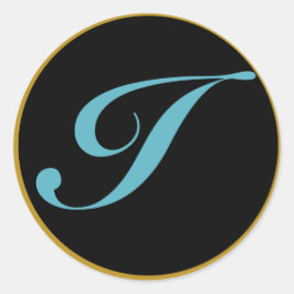 Pegatina Redonda Letra monográfica inicial i