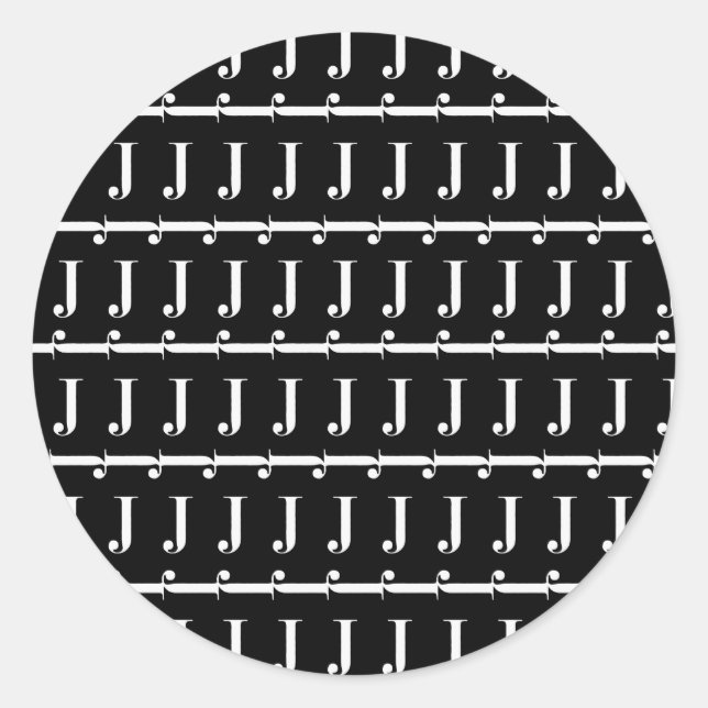 Pegatina Redonda Letra monográfica inicial J (Anverso)