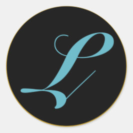 Pegatina Redonda Letra monográfica inicial L