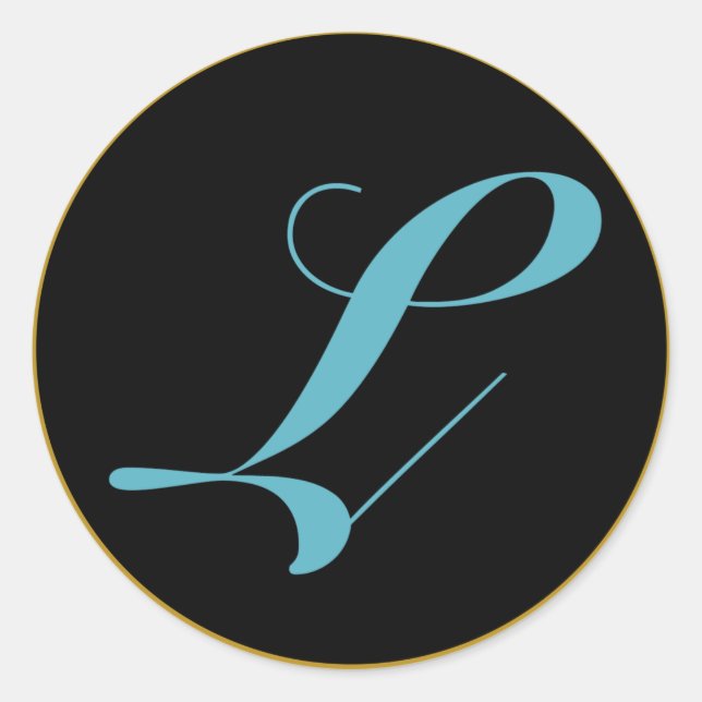 Pegatina Redonda Letra monográfica inicial L (Anverso)