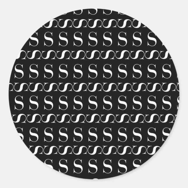 Pegatina Redonda Letra monográfica inicial S (Anverso)
