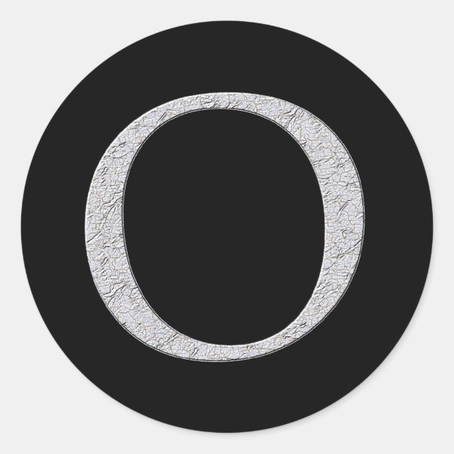 Pegatina Redonda Letra monográfica o (Anverso)