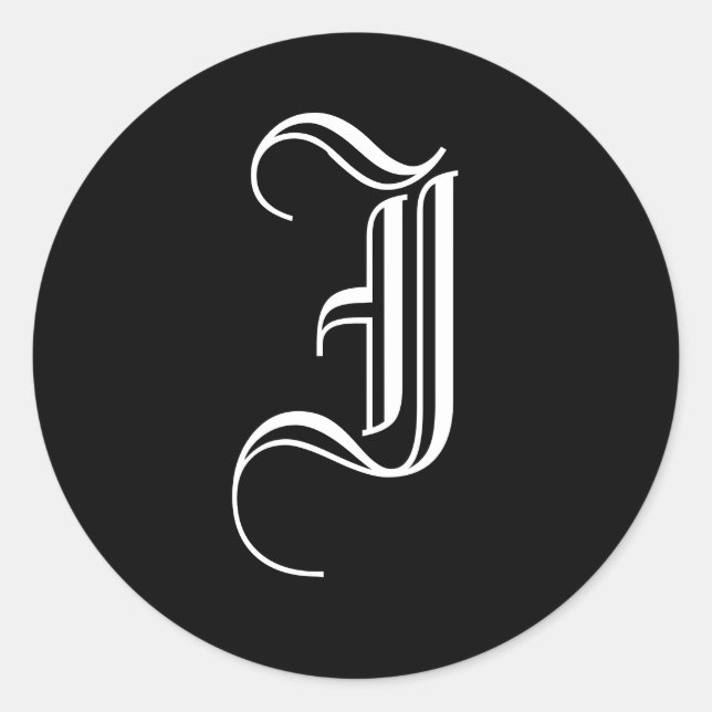 Pegatina Redonda Letra monográfica sellante de invitación "I" inglé (Anverso)