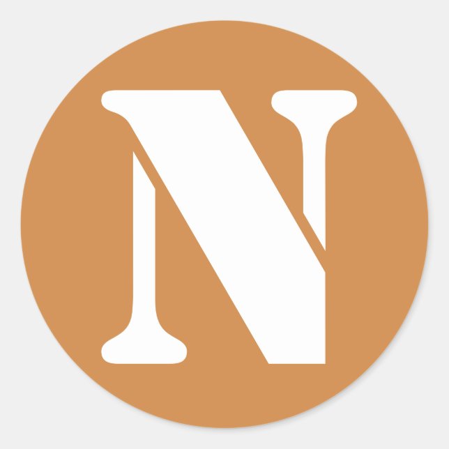 Pegatina Redonda Letra N Perú patrón oro alfabeto de Janz (Anverso)