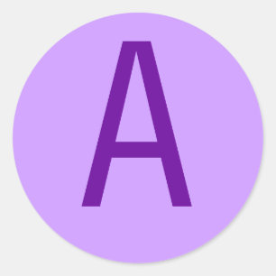 Pegatina Redonda Letra o texto púrpura en las camisetas y los