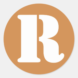 Pegatina Redonda Letra R Peru Gold Stencil Alphabet de Janz