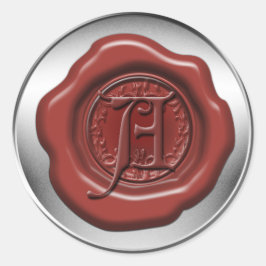 Pegatina Redonda Letra roja de cera de sellado A