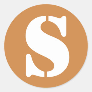 Pegatina Redonda Letra S Peru Gold Stencil Alphabet de Janz