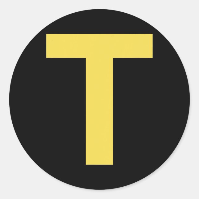 Pegatina Redonda Letra T Divertido Grupo Chipmunk que coincide con  (Anverso)