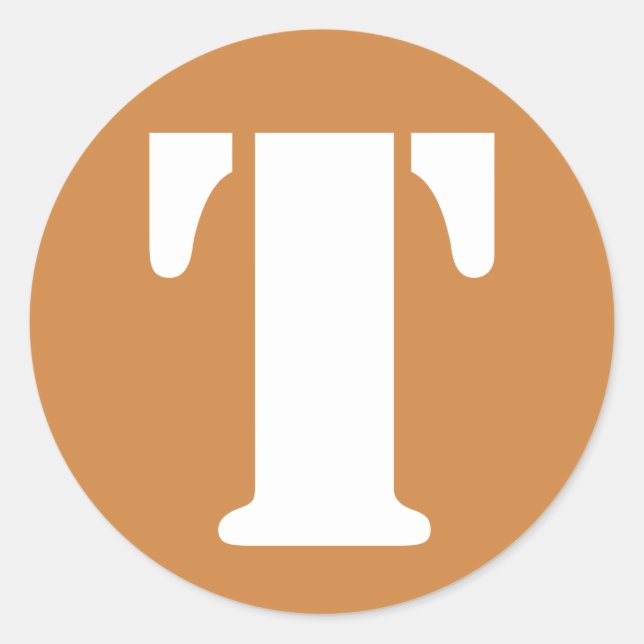 Pegatina Redonda Letra T Peru Gold Stencil Alphabet de Janz (Anverso)