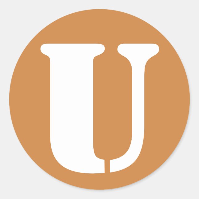 Pegatina Redonda Letra U Perú patrón oro alfabeto de Janz (Anverso)