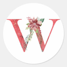 Letra W de los navidades de acuarela