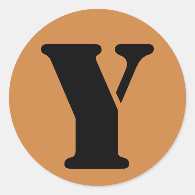 Pegatina Redonda Letra Y Stencil Alphabet de Janz Peru Gold (Anverso)