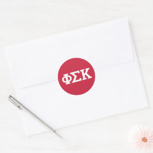 Pegatina Redonda Letras de Phi Sigma Kappa