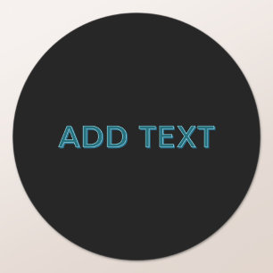 Pegatina Redonda Letras editables con sombra de caída