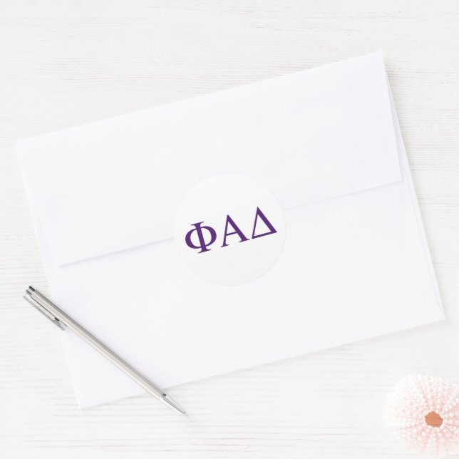 Pegatina Redonda Letras griegas de Phi Alpha Delta (Sobre)