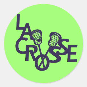 Pegatina Redonda Letras Lacrosse