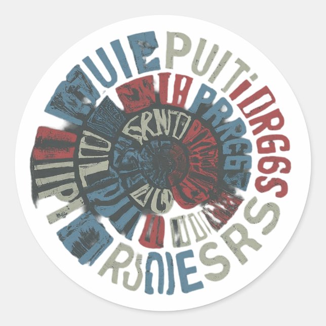 Pegatina Redonda Letras musicales (Anverso)