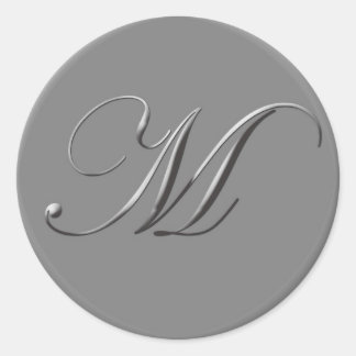 Pegatina Redonda letras plateadas