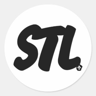 Pegatina Redonda Letras STL