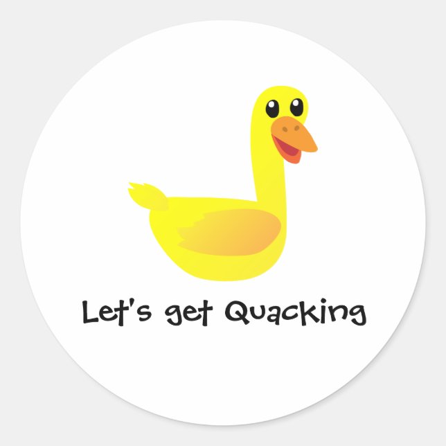 Pegatina Redonda Let's get Quacking Duck Humor (Anverso)