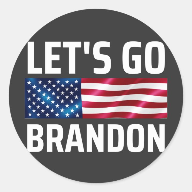 Pegatina Redonda lets go brandon lets go brandon (Anverso)