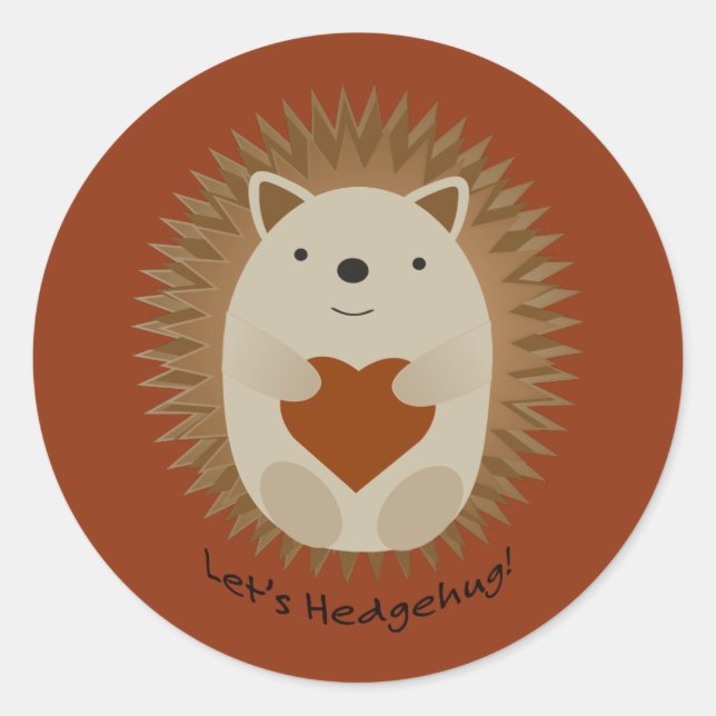Pegatina Redonda Lets Hedgehug Hegehog (Anverso)