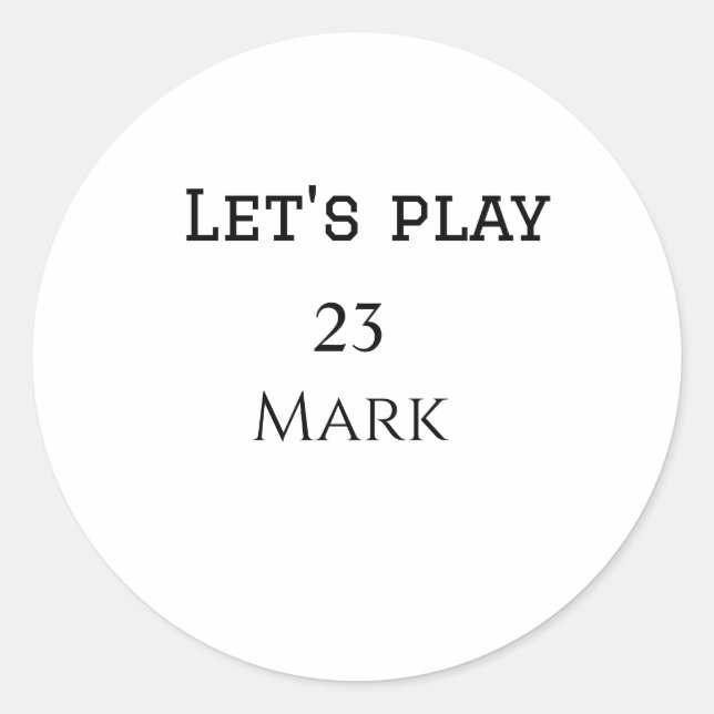 Pegatina Redonda Let's play add name monogram letter sports masculi (Anverso)
