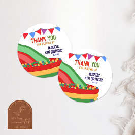 Pegatina Redonda Let's Play Indoor Playground Birthday