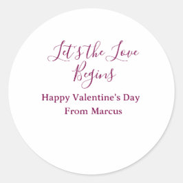 Pegatina Redonda lets the fun begins happy new year name year simpl