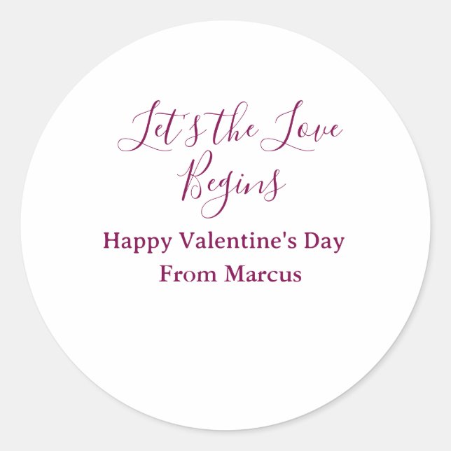 Pegatina Redonda lets the fun begins happy new year name year simpl (Anverso)