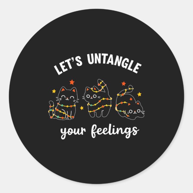 Pegatina Redonda Let's Untangle Your Feelings School Counselor Chri (Anverso)