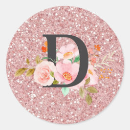 Pegatina Redonda Letter D