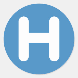 Pegatina Redonda Letter H Emoji Twitter