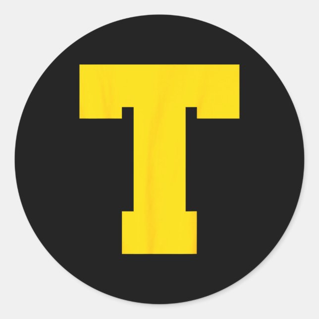 Pegatina Redonda Letter T Christmas Thanksgiving Costume  (Anverso)