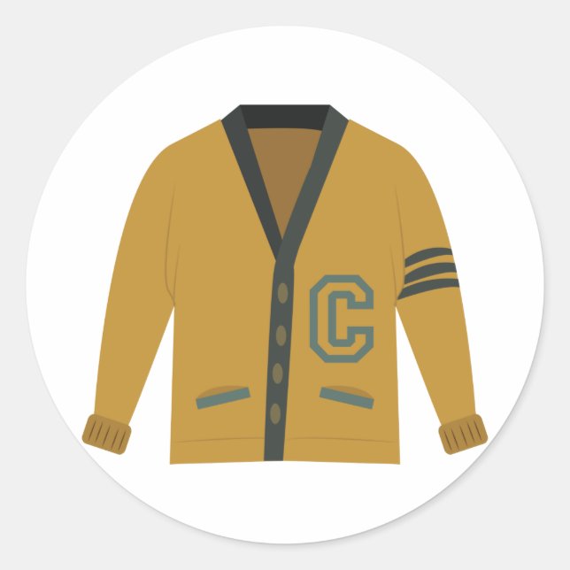 Pegatina Redonda Letterman Sweater (Anverso)