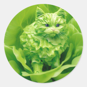 Pegatina Redonda Lettuce meow