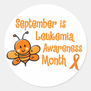 Pegatina Redonda Leucemia Awareness Mes Bee 1.3