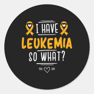 Pegatina Redonda Leucemia Crónica Tee - Conciencia sobre la leucemi