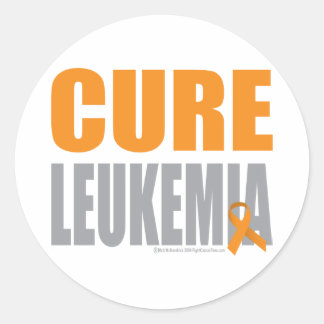 Pegatina Redonda Leucemia Cure