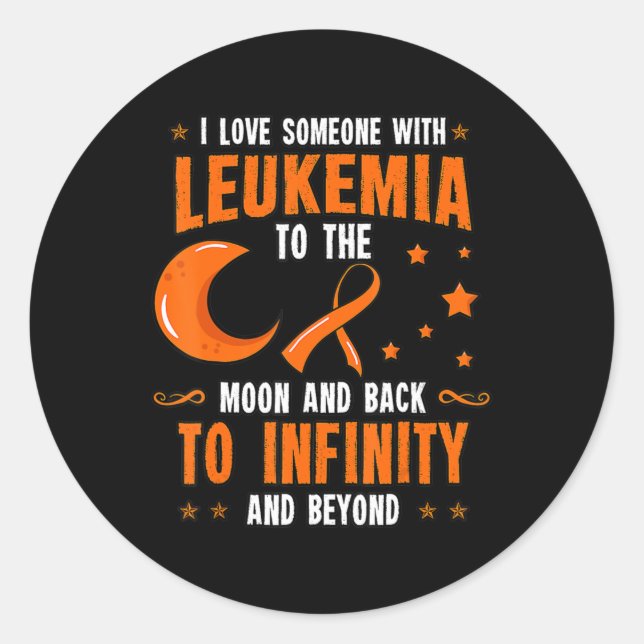 Pegatina Redonda Leukemia Awareness  Blood Cancer Bone Marrow Gift  (Anverso)