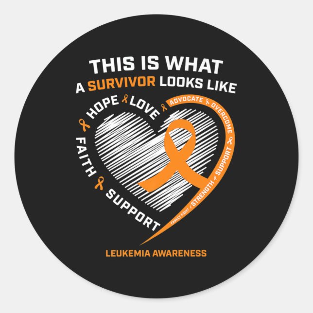 Pegatina Redonda Leukemia Awareness  Survivor Gifts Men Women Kids  (Anverso)
