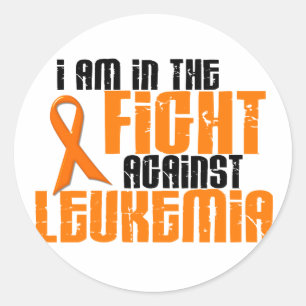 Pegatina Redonda LEUKEMIA En La Lucha 1